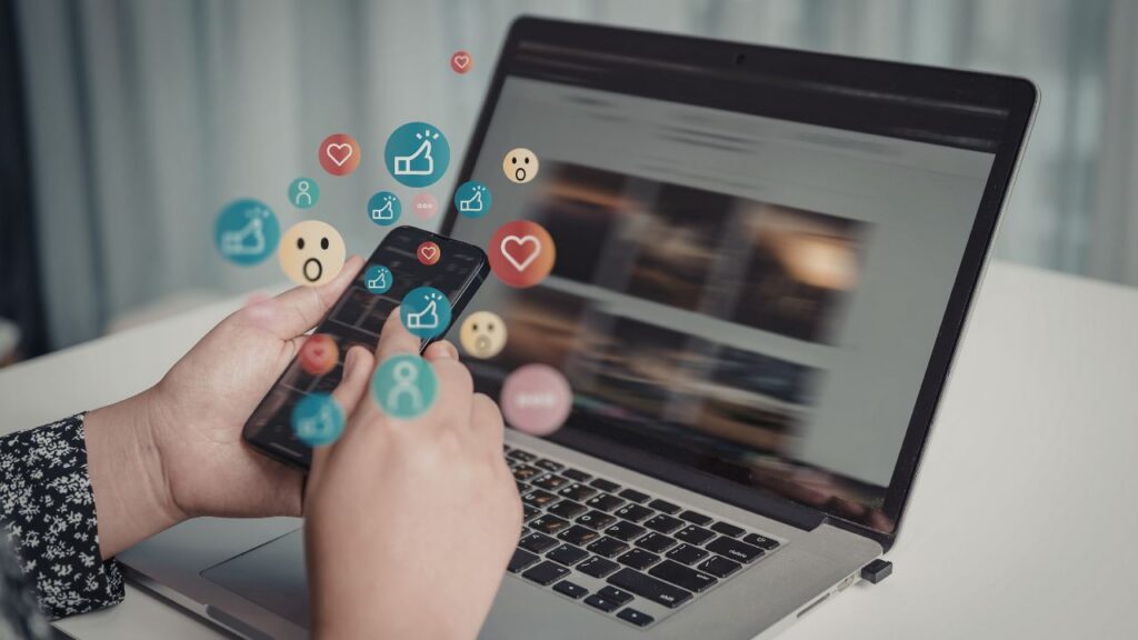 Person using social media